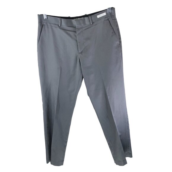 Perry Ellis Portfolio Mens Folio-Flex Modern Fit Gray Dress Pants 34x32 - Picture 1 of 4